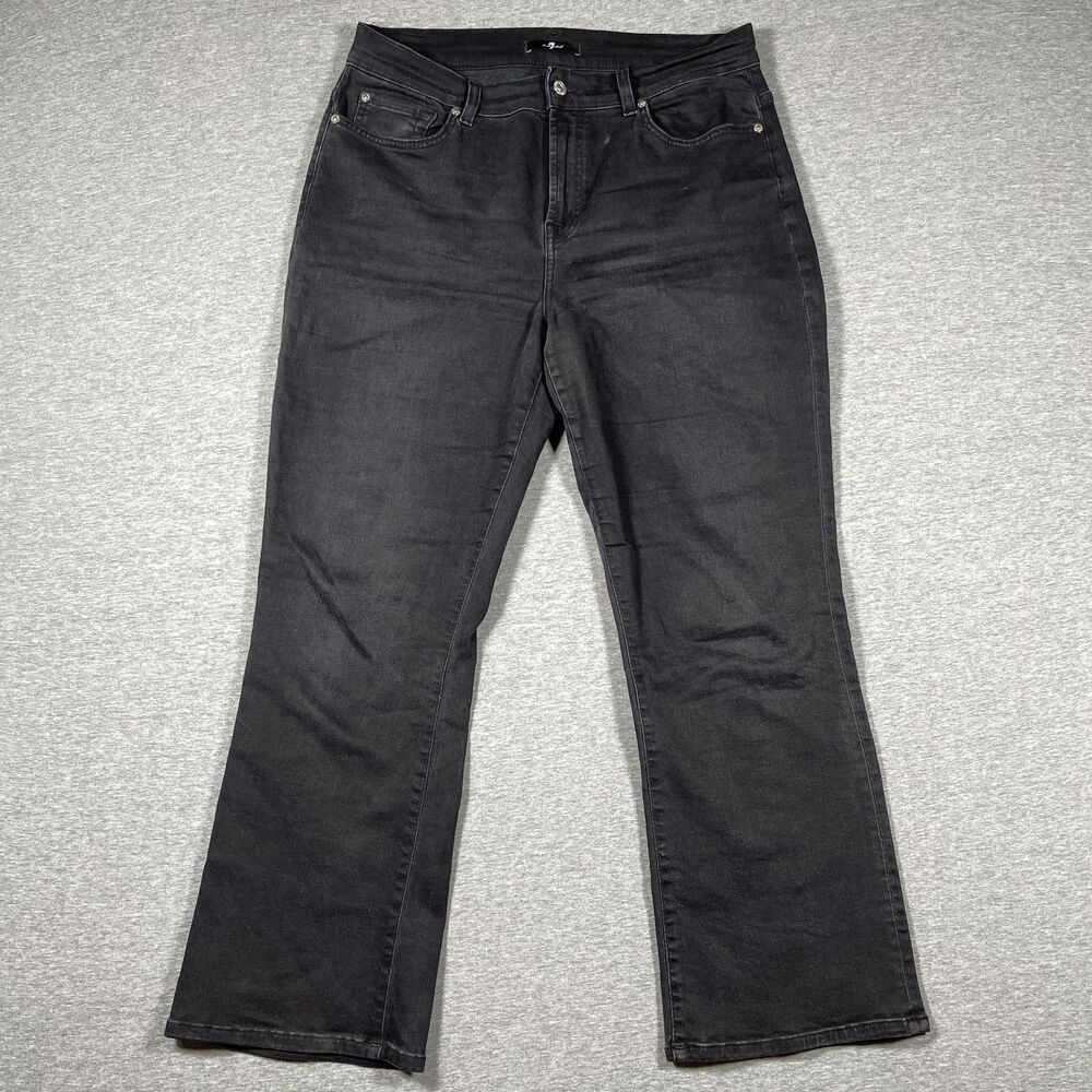 7 For All Mankind Jeans Womens 31 Black Bootcut High Rise Slim Denim